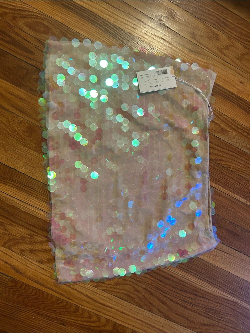 Helmut Lang Iridescent Sequin Mini Skirt - Light Pink